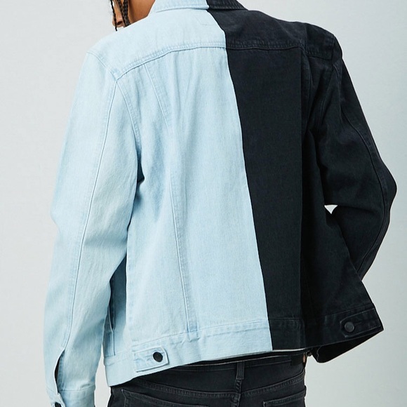half colored jean jacket